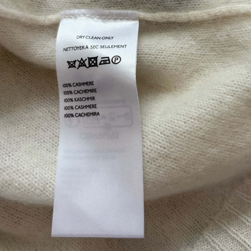 Maeve/Anthropologie Brushed Cashmere Boxy Crop Sweater in Ivory Size S. NWT - Picture 11 of 12